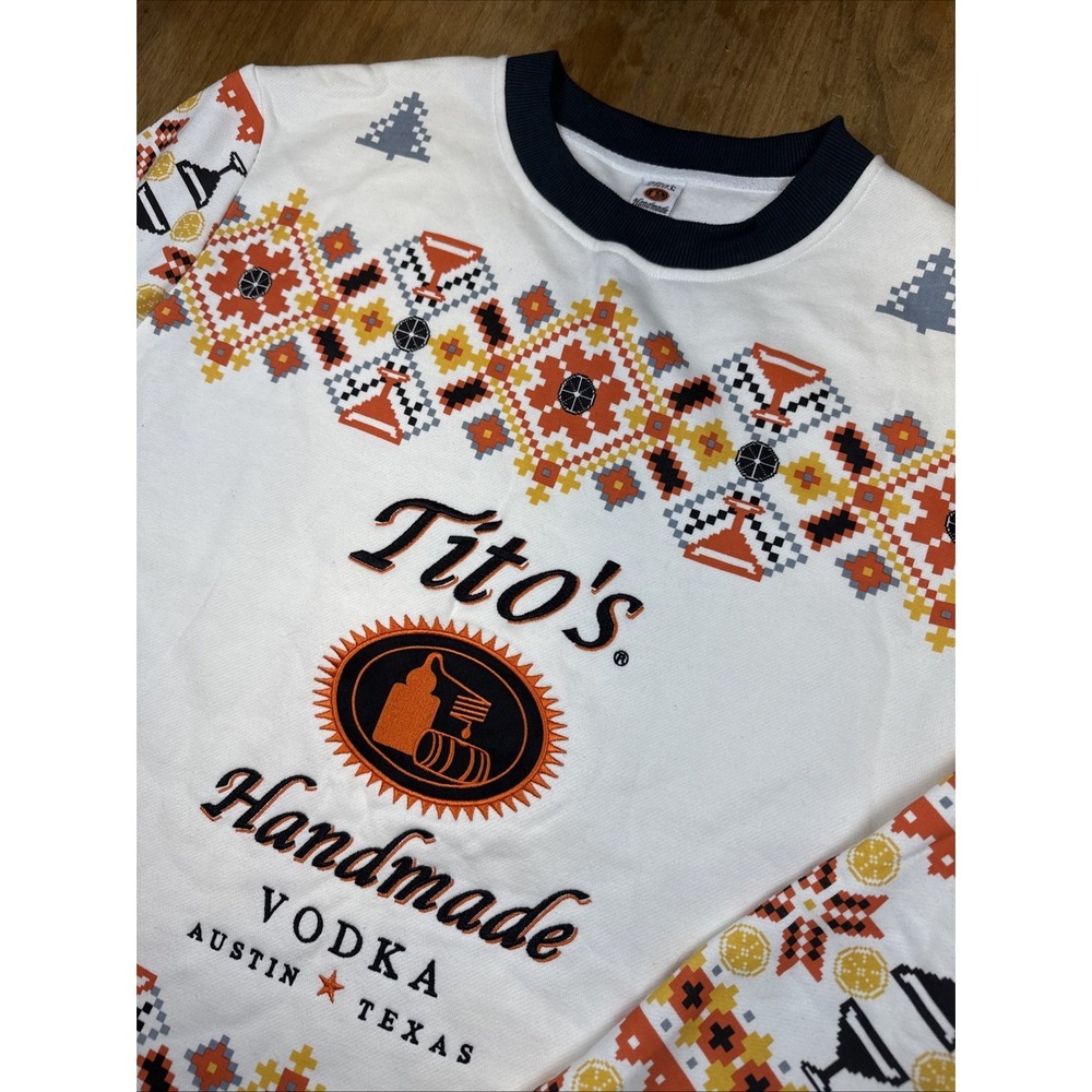 Tito's Handmade Vodka Ugly Christmas Party Sweater‎ Mens Size Large Austin Texas